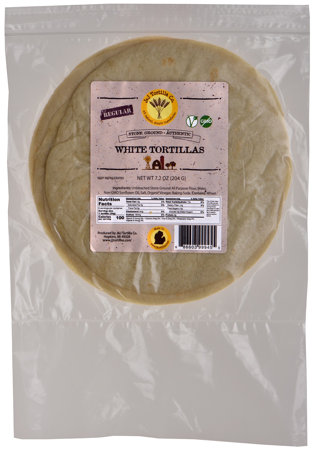 White Tortillas, Traditional 8" WM FarmLink